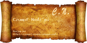Czumpf Noémi névjegykártya