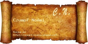 Czumpf Noémi névjegykártya